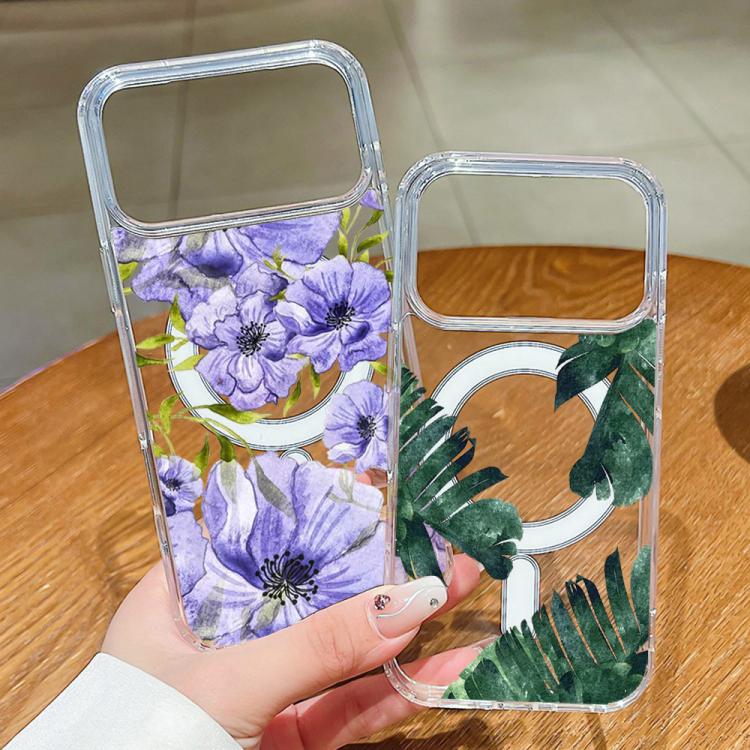 Custodia per telefono antiurto magnetica in TPU + PC con stampa a motivi., For iPhone 16 Pro
