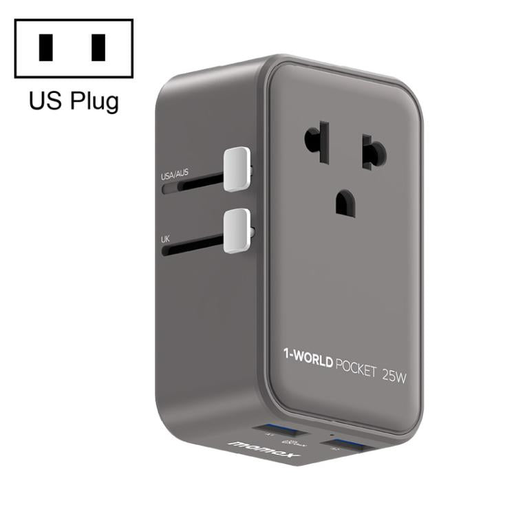 Adattatore da viaggio universale MOMAX GaN 25W 4 porte
