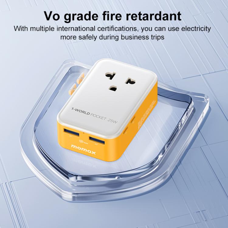 Adattatore da viaggio universale MOMAX GaN 25W 4 porte
