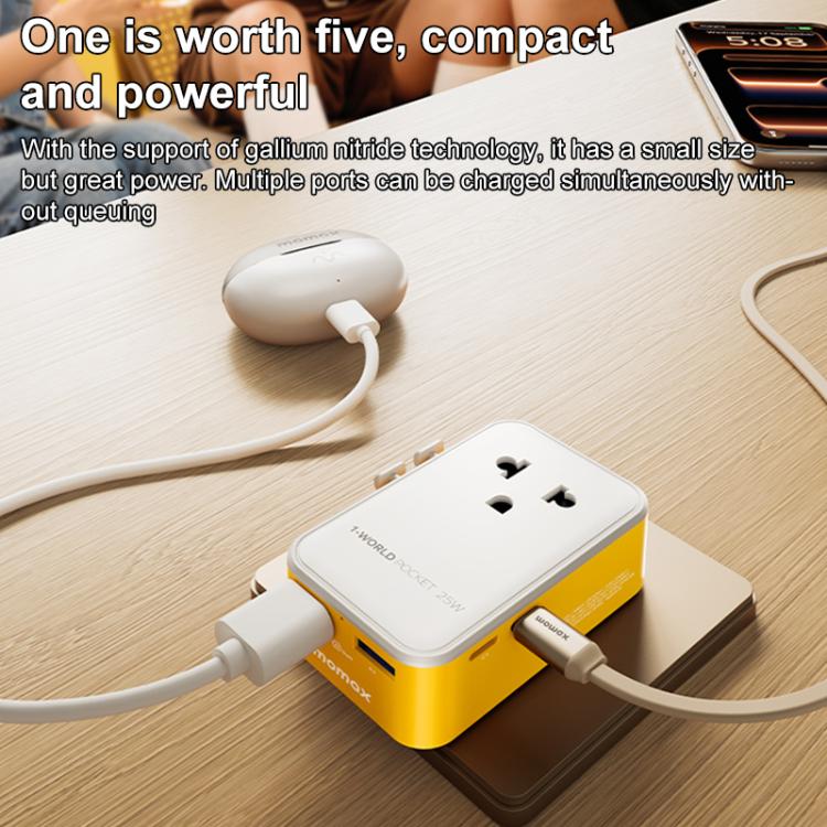 Adattatore da viaggio universale MOMAX GaN 25W 4 porte