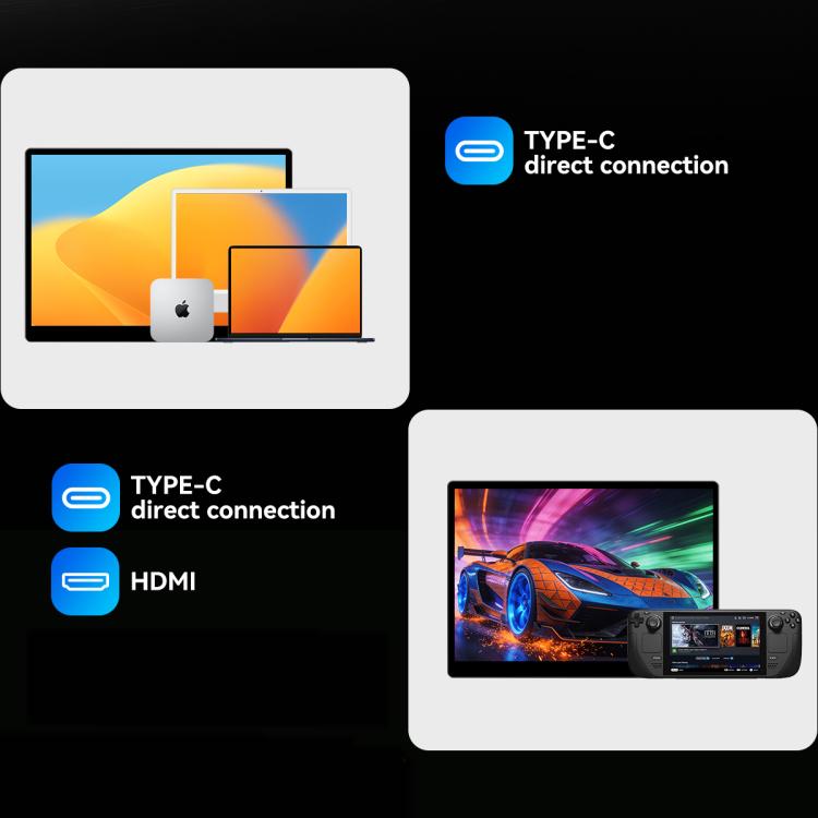 HAILESI S135 13.5 inch 2.2K 500nit Portable Monitor with Folding Stand