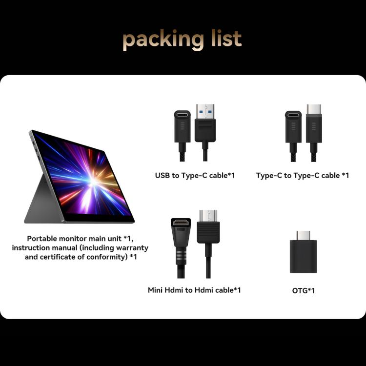 HAILESI S135 13.5 inch 2.2K 500nit Portable Monitor with Folding Stand