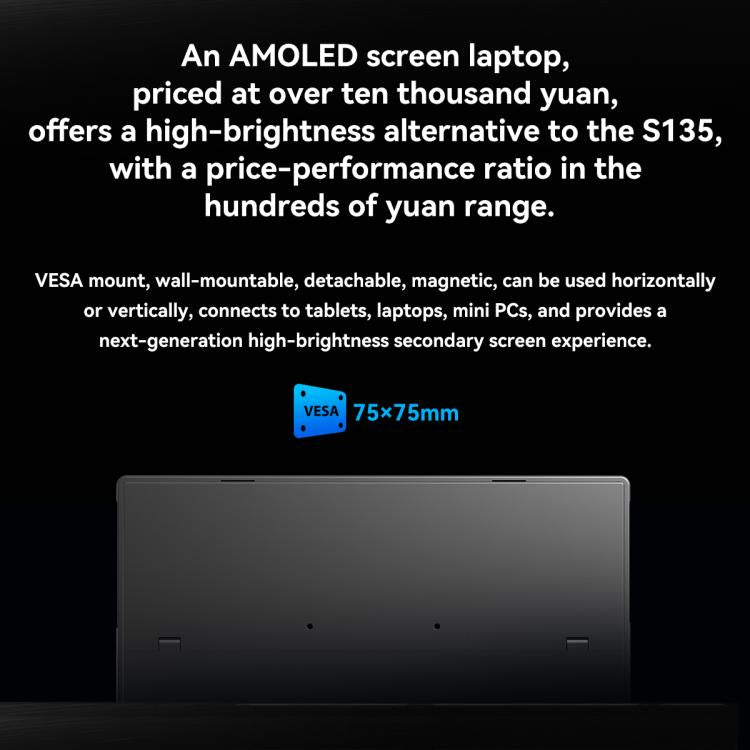 HAILESI S135 13.5 inch 2.2K 500nit Portable Monitor with Folding Stand