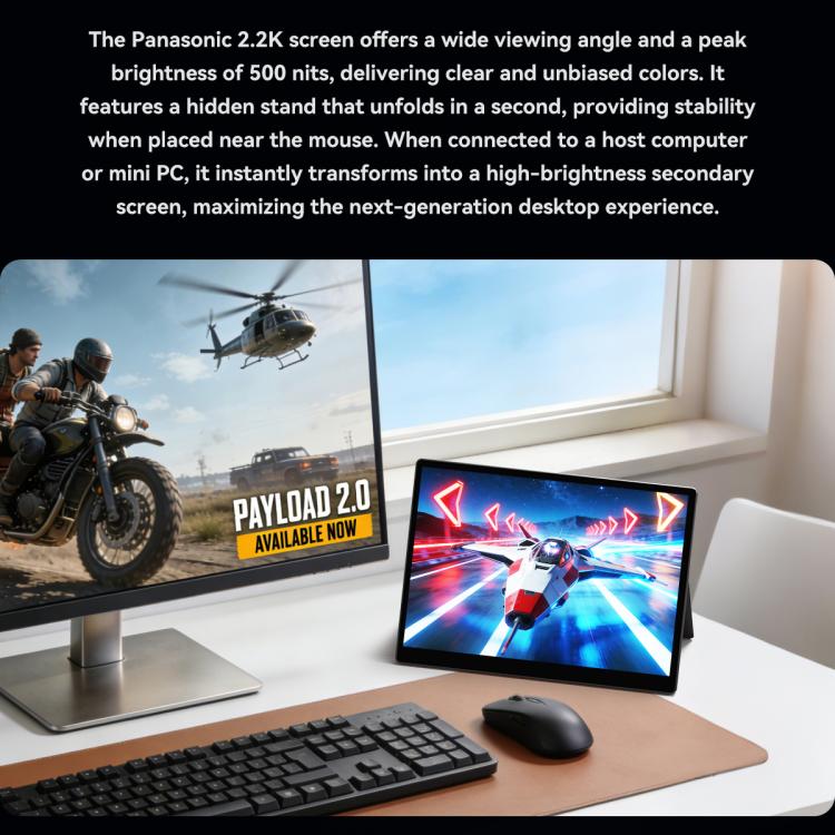 HAILESI S135 13.5 inch 2.2K 500nit Portable Monitor with Folding Stand