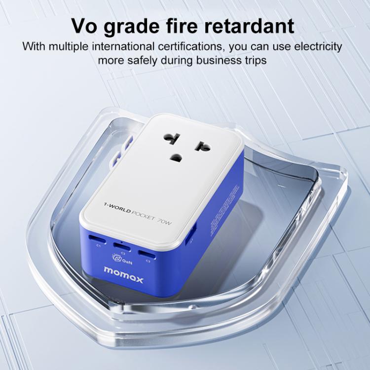 Adattatore da viaggio universale GaN 70W 4 porte Momax