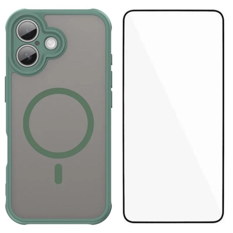 Custodia magnetica per telefono WANLONFENG serie FD Skin Touch con pellicola protettiva per lo schermo., For iPhone 16, For iPhone 15 Pro Max, For iPhone 15 Pro, For iPhone 15