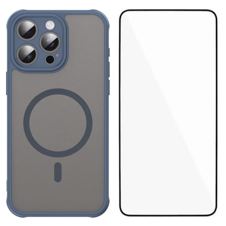 Custodia magnetica per telefono WANLONFENG serie FD Skin Touch con pellicola protettiva per lo schermo., For iPhone 16, For iPhone 15 Pro Max, For iPhone 15 Pro, For iPhone 15