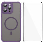Custodia magnetica per telefono WANLONFENG serie FD Skin Touch con pellicola protettiva per lo schermo., For iPhone 16, For iPhone 15 Pro Max, For iPhone 15 Pro, For iPhone 15