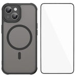 Custodia magnetica per telefono WANLONFENG serie FD Skin Touch con pellicola protettiva per lo schermo., For iPhone 16, For iPhone 15 Pro Max, For iPhone 15 Pro, For iPhone 15