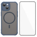 Custodia magnetica per telefono WANLONFENG serie FD Skin Touch con pellicola protettiva per lo schermo., For iPhone 16, For iPhone 15 Pro Max, For iPhone 15 Pro, For iPhone 15