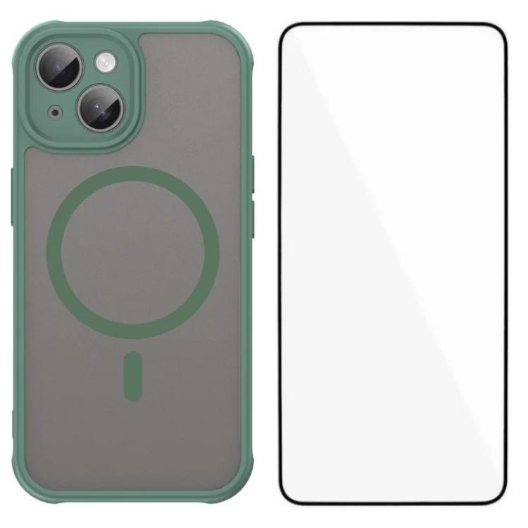 Custodia magnetica per telefono WANLONFENG serie FD Skin Touch con pellicola protettiva per lo schermo., For iPhone 16, For iPhone 15 Pro Max, For iPhone 15 Pro, For iPhone 15