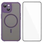 Custodia magnetica per telefono WANLONFENG serie FD Skin Touch con pellicola protettiva per lo schermo., For iPhone 16, For iPhone 15 Pro Max, For iPhone 15 Pro, For iPhone 15