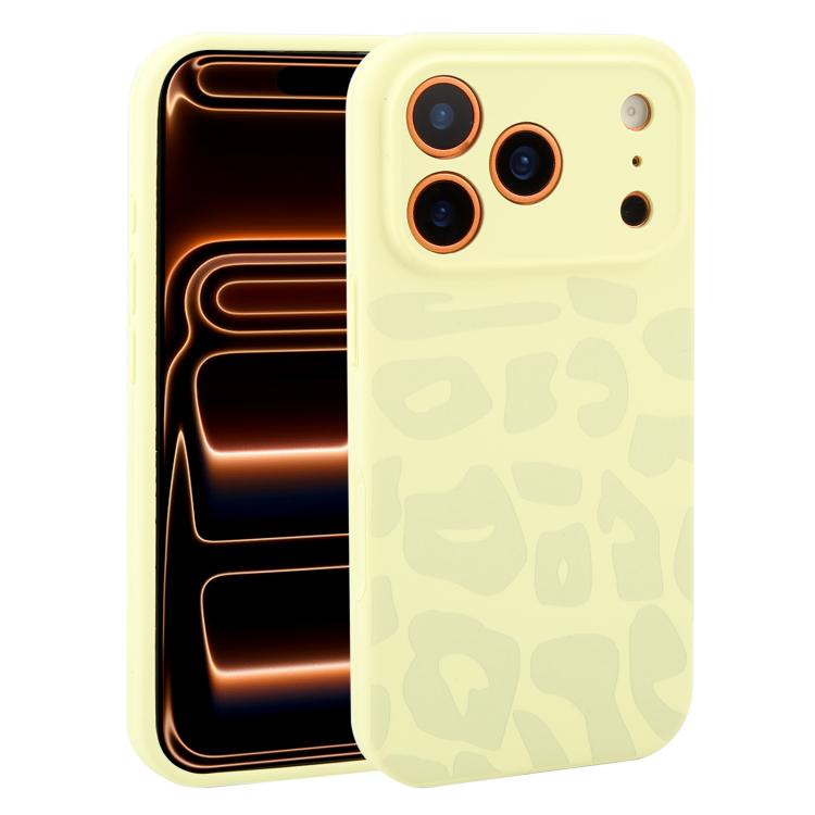 Custodia in silicone liquido leopardata per iPhone 17 Pro Max