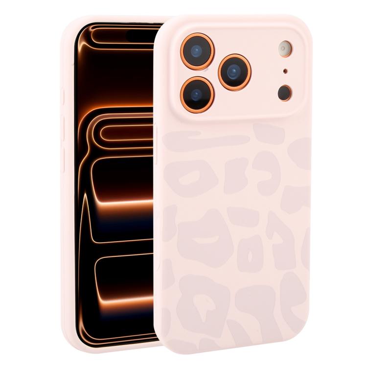 Custodia in silicone liquido leopardata per iPhone 17 Pro Max