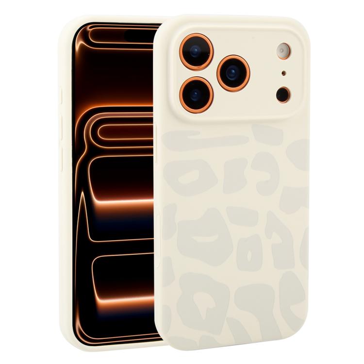 Custodia in silicone liquido leopardata per iPhone 17 Pro Max