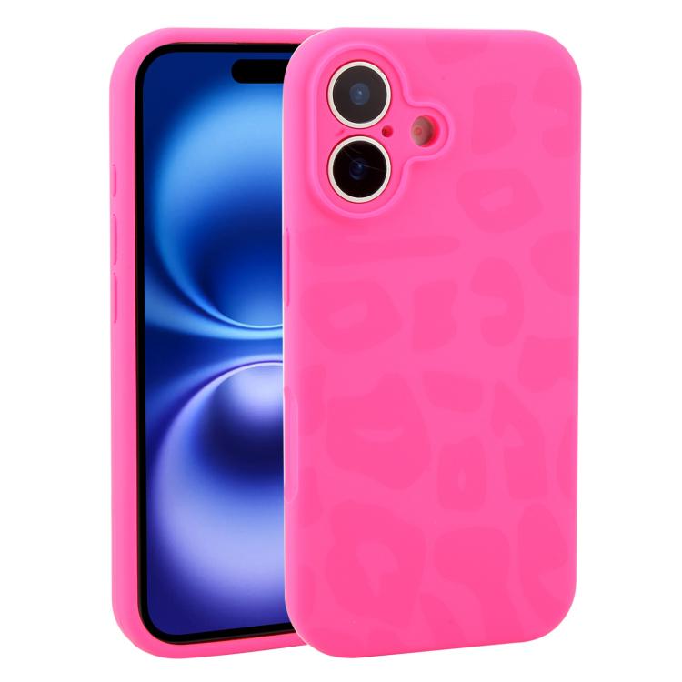 Custodia in silicone per iPhone 16 Plus con stampa leopardata