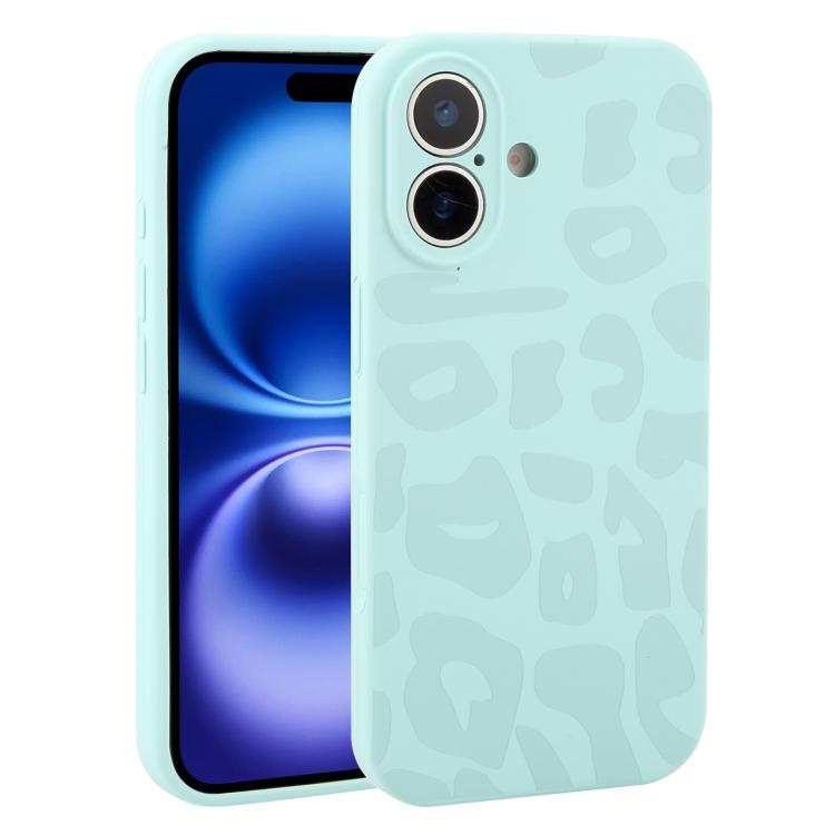 Custodia in silicone per iPhone 16 Plus con stampa leopardata