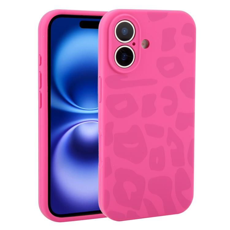 Custodia in silicone per iPhone 16 Plus con stampa leopardata