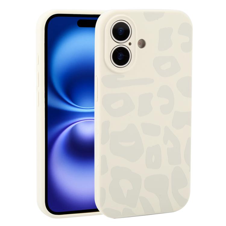 Custodia in silicone per iPhone 16 Plus con stampa leopardata