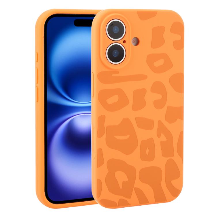 Custodia in silicone per iPhone 16 Plus con stampa leopardata