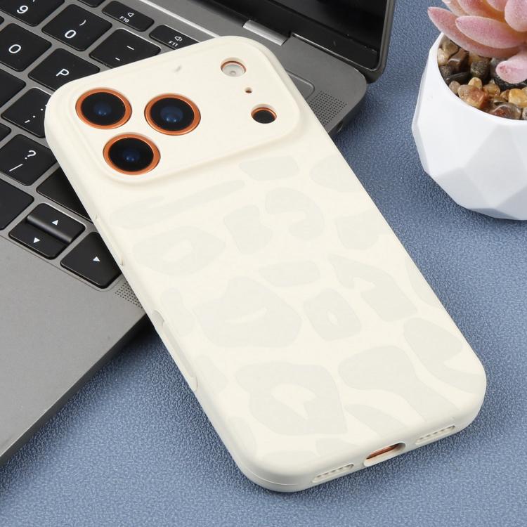 Custodia in silicone liquido leopardata per iPhone 15 Pro Max