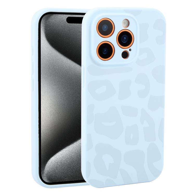 Custodia in silicone liquido leopardata per iPhone 15 Pro Max