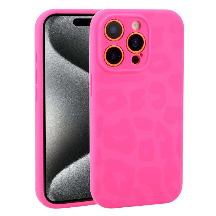 Custodia in silicone liquido leopardata per iPhone 15 Pro Max