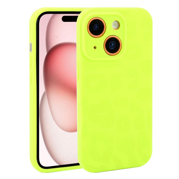 Custodia in silicone per iPhone 15 Plus con stampa leopardata
