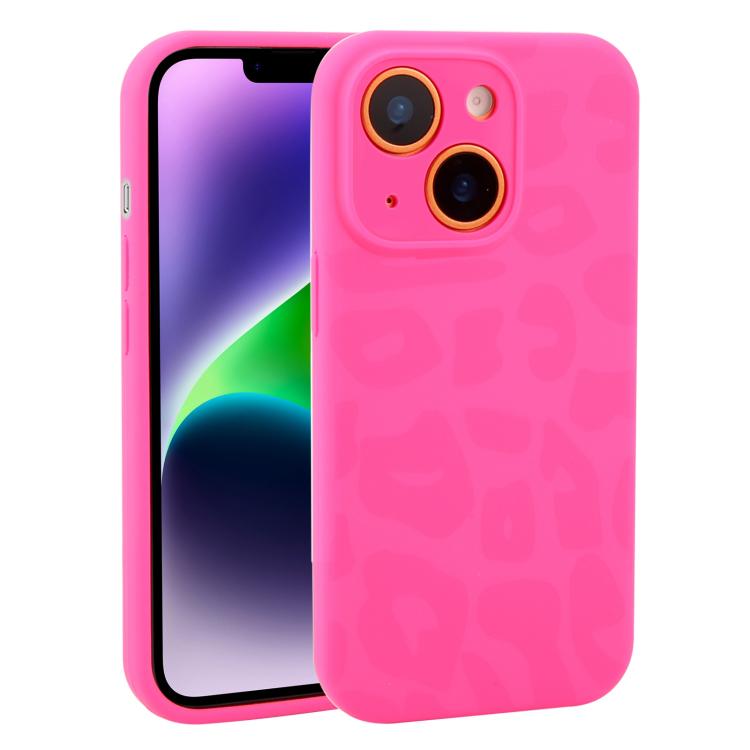 Custodia in silicone per iPhone 14 Plus con stampa leopardata