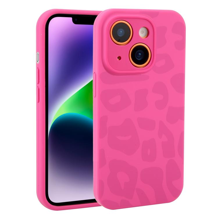 Custodia in silicone per iPhone 14 Plus con stampa leopardata