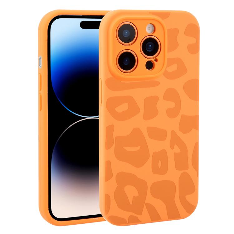 Custodia in silicone liquido leopardata per iPhone 14 Pro