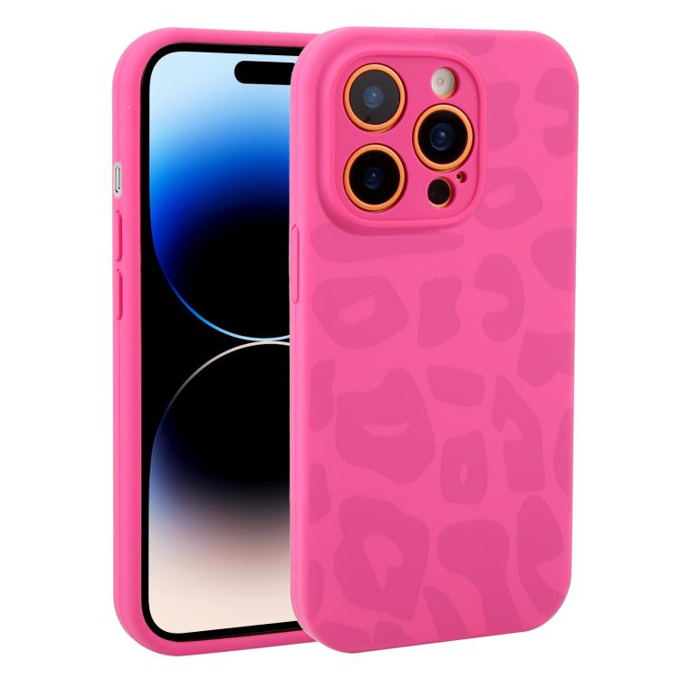 Custodia in silicone liquido leopardata per iPhone 14 Pro