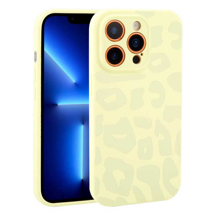 Custodia in silicone per iPhone 13 Pro Max con stampa leopardata
