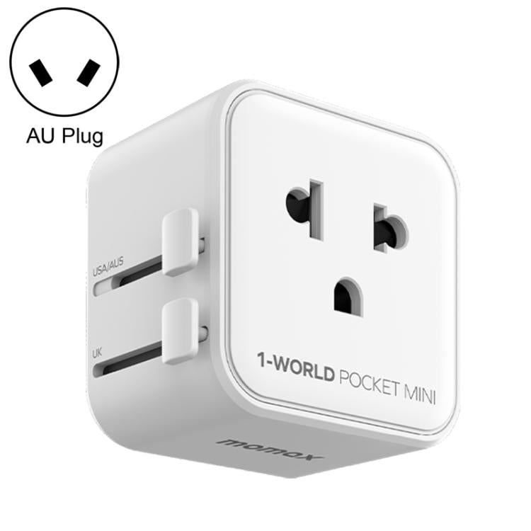 MOMAX UA37 1-World Adattatore da viaggio universale tascabile mini ultrasottile, AU Plug, EU Plug, UK Plug, US Plug