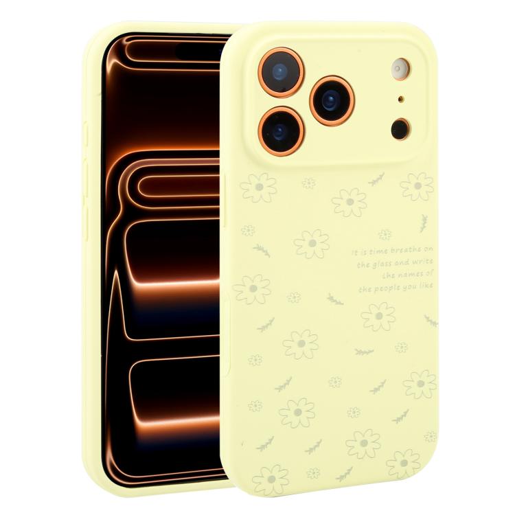 Custodia per telefono in silicone liquido con fori di precisione e stampa floreale a margherite., For iPhone 17 Pro Max, For iPhone 17 Pro, For iPhone 17, For iPhone Air