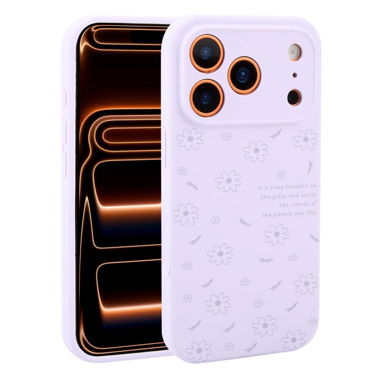 Custodia per telefono in silicone liquido con fori di precisione e stampa floreale a margherite., For iPhone 17 Pro Max, For iPhone 17 Pro, For iPhone 17, For iPhone Air