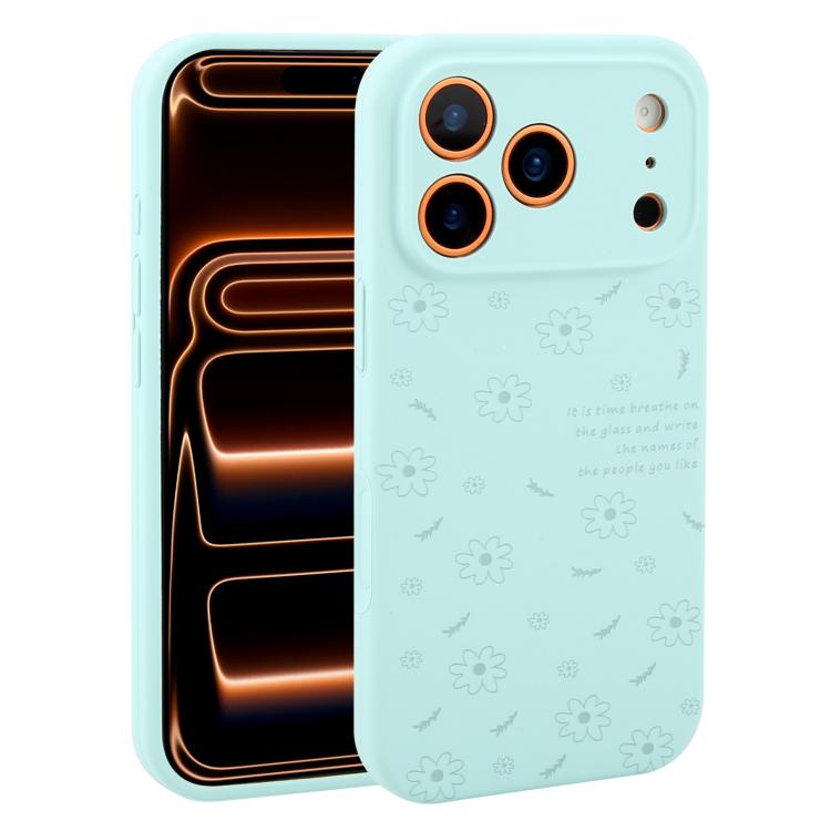 Custodia per telefono in silicone liquido con fori di precisione e stampa floreale a margherite., For iPhone 17 Pro Max, For iPhone 17 Pro, For iPhone 17, For iPhone Air