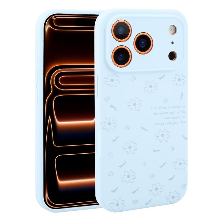 Custodia per telefono in silicone liquido con fori di precisione e stampa floreale a margherite., For iPhone 17 Pro Max, For iPhone 17 Pro, For iPhone 17, For iPhone Air