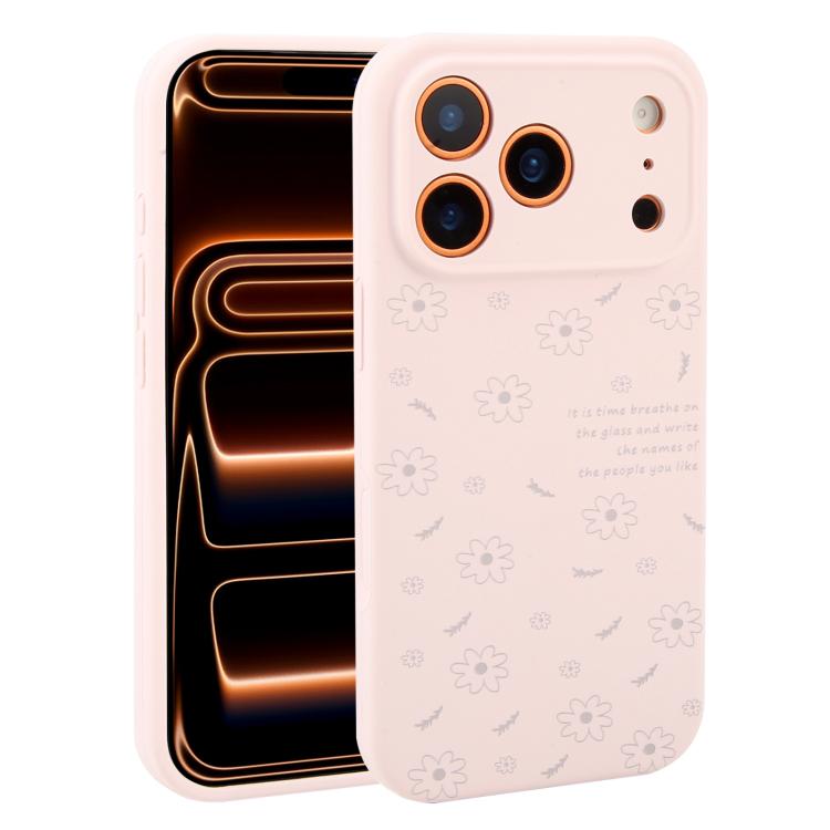 Custodia per telefono in silicone liquido con fori di precisione e stampa floreale a margherite., For iPhone 17 Pro Max, For iPhone 17 Pro, For iPhone 17, For iPhone Air