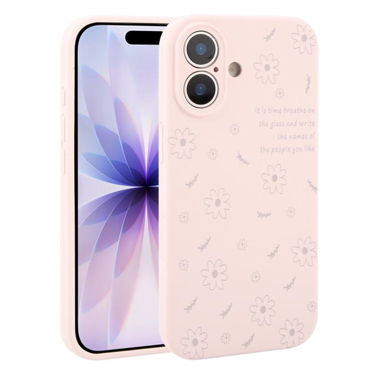 Custodia per telefono in silicone liquido con fori di precisione e stampa floreale a margherite., For iPhone 17 Pro Max, For iPhone 17 Pro, For iPhone 17, For iPhone Air