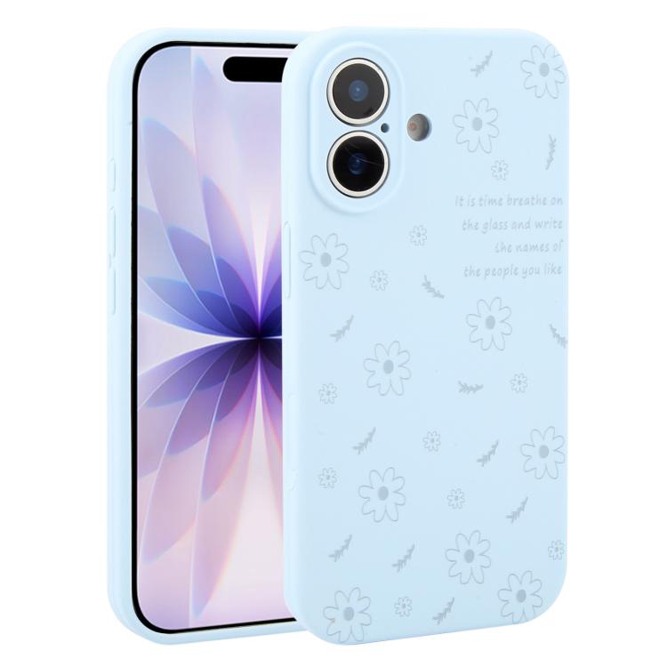 Custodia per telefono in silicone liquido con fori di precisione e stampa floreale a margherite., For iPhone 17 Pro Max, For iPhone 17 Pro, For iPhone 17, For iPhone Air