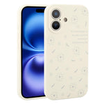 Custodia per telefono in silicone liquido con fori di precisione e stampa floreale a margherite., For iPhone 16 Pro Max, For iPhone 16 Pro, For iPhone 16 Plus, For iPhone 16