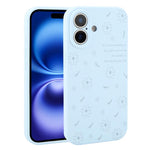Custodia per telefono in silicone liquido con fori di precisione e stampa floreale a margherite., For iPhone 16 Pro Max, For iPhone 16 Pro, For iPhone 16 Plus, For iPhone 16