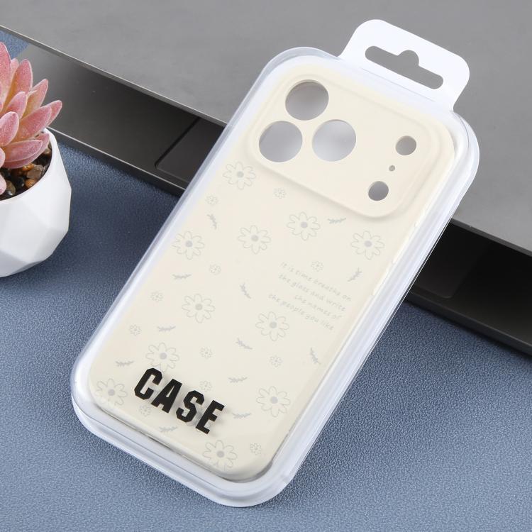 Custodia per telefono in silicone liquido con fori di precisione e stampa floreale a margherite., For iPhone 15 Pro Max, For iPhone 15 Pro, For iPhone 15 Plus, For iPhone 15