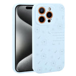Custodia per telefono in silicone liquido con fori di precisione e stampa floreale a margherite., For iPhone 15 Pro Max, For iPhone 15 Pro, For iPhone 15 Plus, For iPhone 15