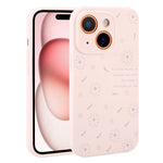 Custodia per telefono in silicone liquido con fori di precisione e stampa floreale a margherite., For iPhone 15 Pro Max, For iPhone 15 Pro, For iPhone 15 Plus, For iPhone 15
