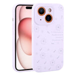Custodia per telefono in silicone liquido con fori di precisione e stampa floreale a margherite., For iPhone 15 Pro Max, For iPhone 15 Pro, For iPhone 15 Plus, For iPhone 15