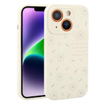 Custodia per telefono in silicone liquido con fori di precisione e stampa floreale a margherite., For iPhone 14 Plus, For iPhone 14, For iPhone 14 Pro, For iPhone 14 Pro Max