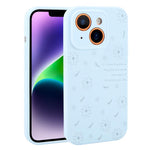Custodia per telefono in silicone liquido con fori di precisione e stampa floreale a margherite., For iPhone 14 Plus, For iPhone 14, For iPhone 14 Pro, For iPhone 14 Pro Max