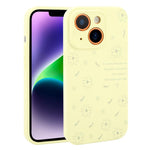Custodia per telefono in silicone liquido con fori di precisione e stampa floreale a margherite., For iPhone 14 Plus, For iPhone 14, For iPhone 14 Pro, For iPhone 14 Pro Max